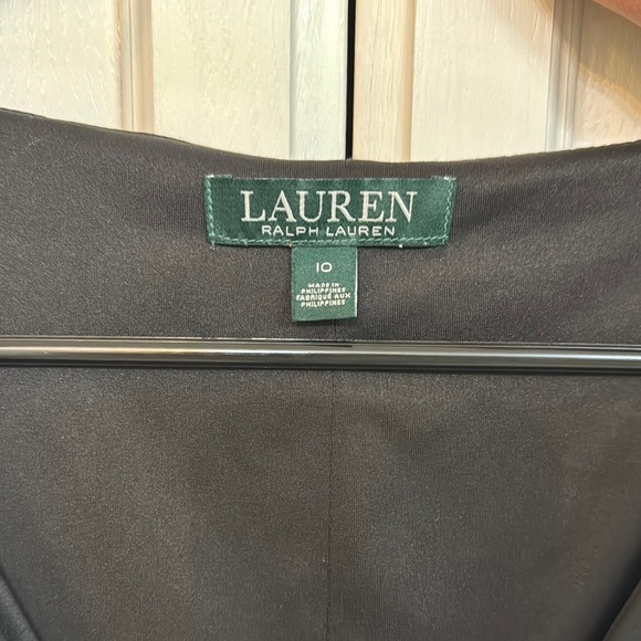 Ralph Lauren Black Polka Dot Midi Dress. Size 10. Stretchy. Classic - Picture 2 of 7